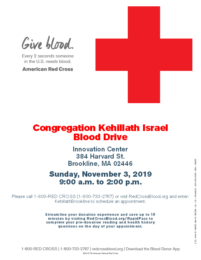 Congregation Kehillath Israel Blood Drive