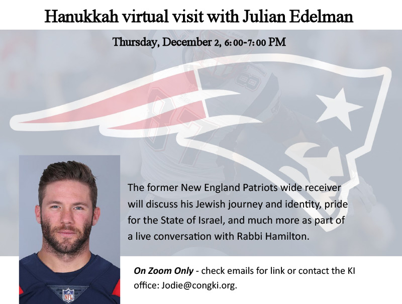 Hanukkah virtual visit with Julian Edelman