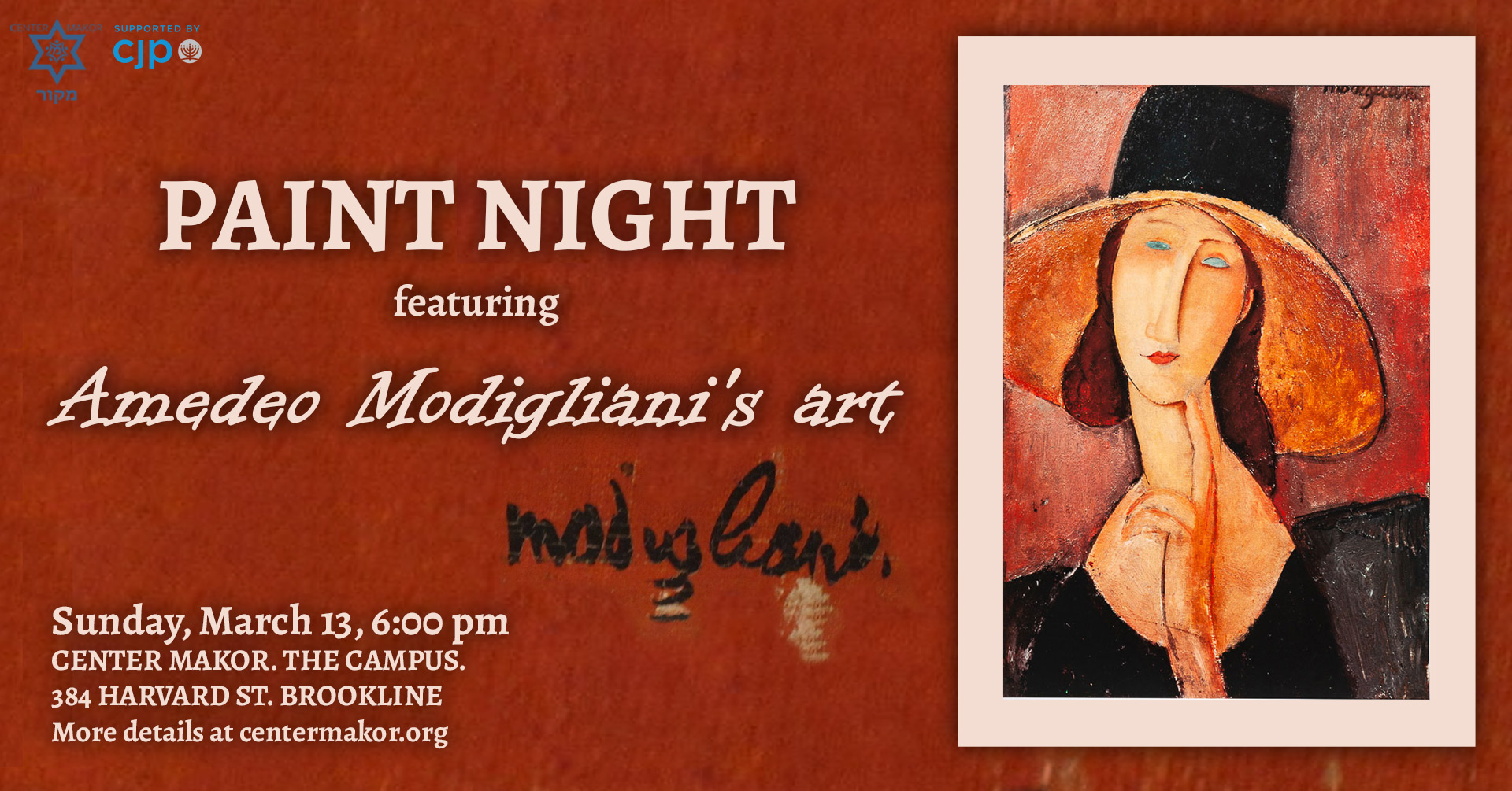 Paint night: featuring Modigliani's art