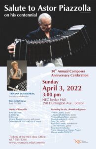 Salute to Astor Piazzolla: 30th Annual Composer Anniversary Celebration
