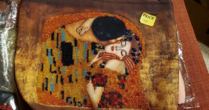 Beaded Clutch with Klimt's Kiss