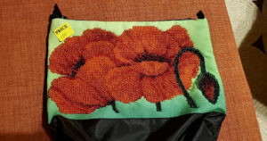 Beaded Clutch with Poppies