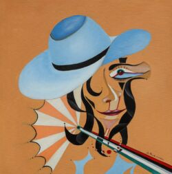 PRINT 200 $. 100x100 Oil on Canvas Lady in Black ליידי בשחור (3)