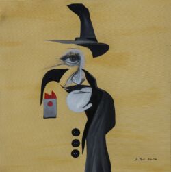 PRINT 200 $. 100x100 Oil on Canvas Lady in Black ליידי בשחור (8)