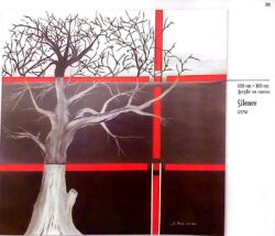 PRINT - 200 $. Photo by mobile-100х100 Oil on Canvas Silence - שקט