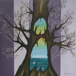 PRINT 200$. 10 - 100 X 100 Oil on canvas Tree of wisdom עץ המשלות